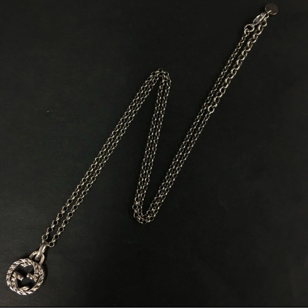 Gucci Arabesque Interlocking G 925 Pendant Necklace